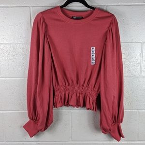 NWT ZARA Balloon Sleeve Cropped Sweater